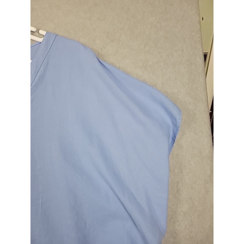Ellos Linen Rayon Blue Lagenlook Oversized Button Up Tunic Top Women's Plus 4X - Picture 4 of 13